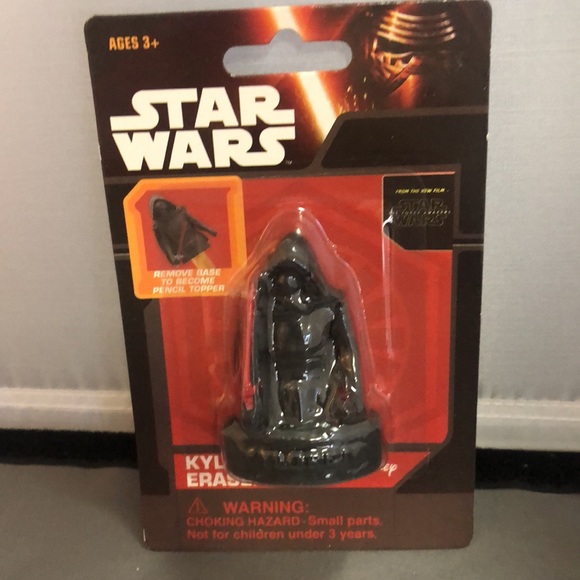 Star Wars 4-pc Set Tattoos Stick Pens Kylo Ren Eraser BB-8 Clip-on Coin Purse - Picture 6 of 9